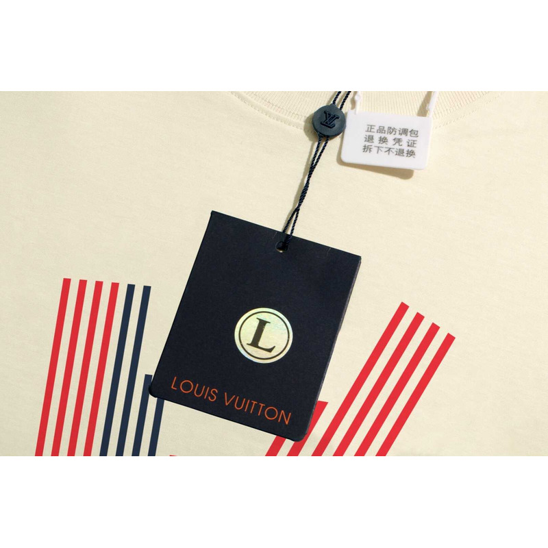 l**is V*t*n stripes knot t-shirt beige