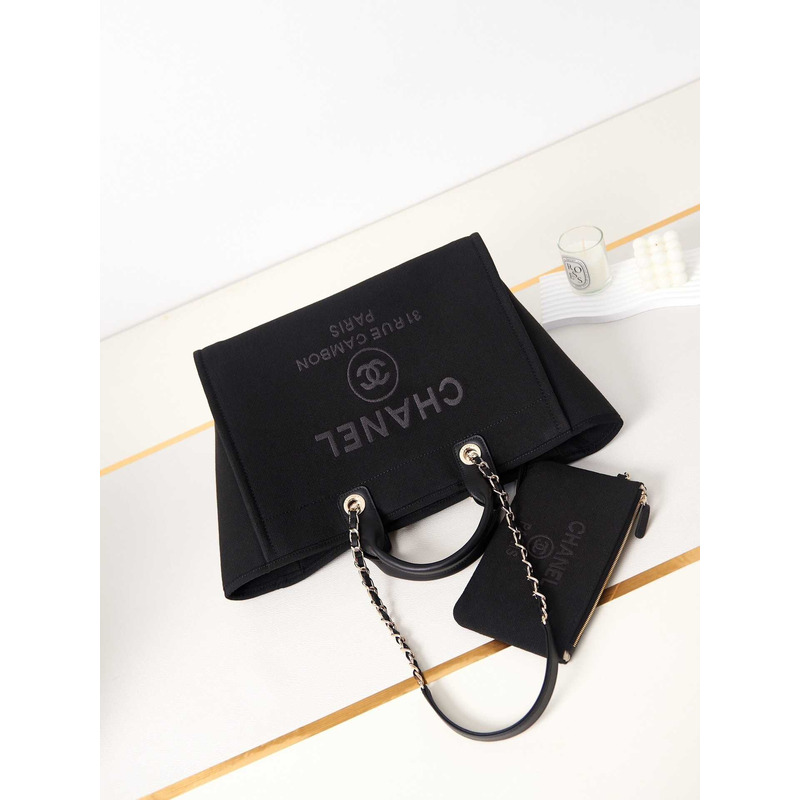 Ch*el deauville tote bag black