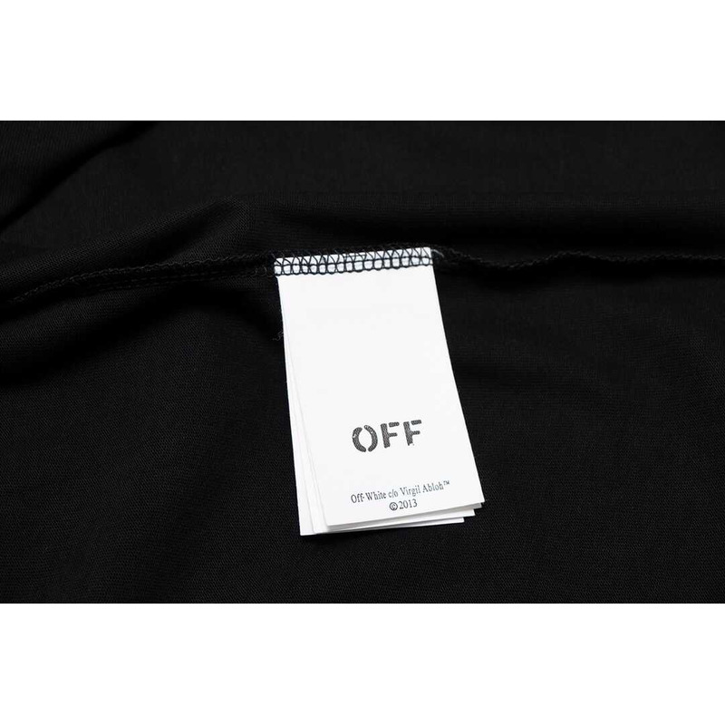 Off White Cotton T-Shirt Black