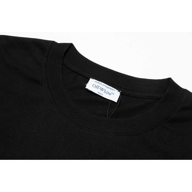 Off White Tattoo Print Arrow Loose T-Shirt Black