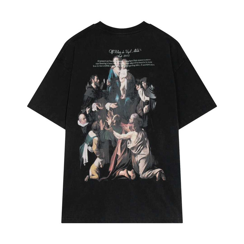 Off White Print T-Shirt Black