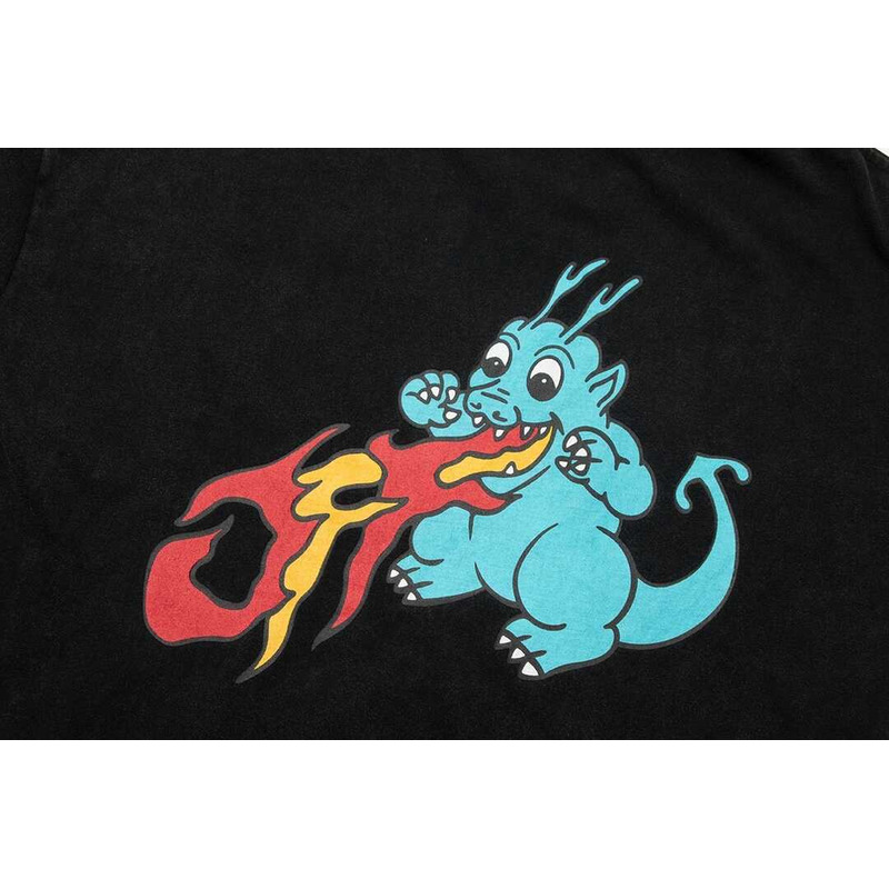 Off White Cotton T-Shirt Black