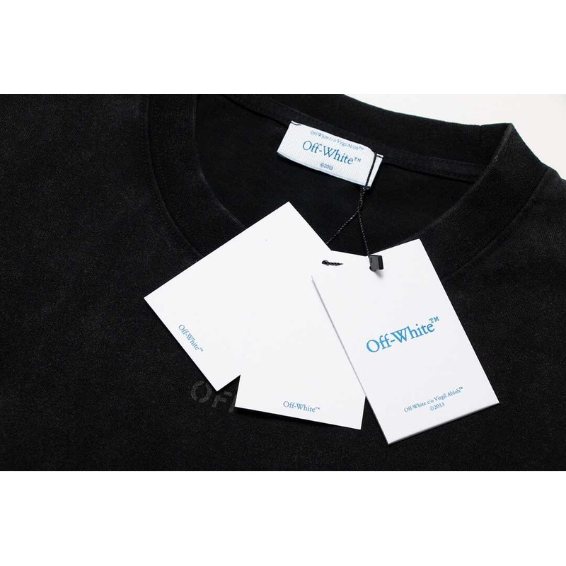 off white S*per moon printed t-shirt black