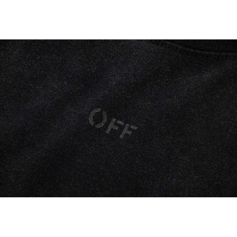 off white S*per moon printed t-shirt black