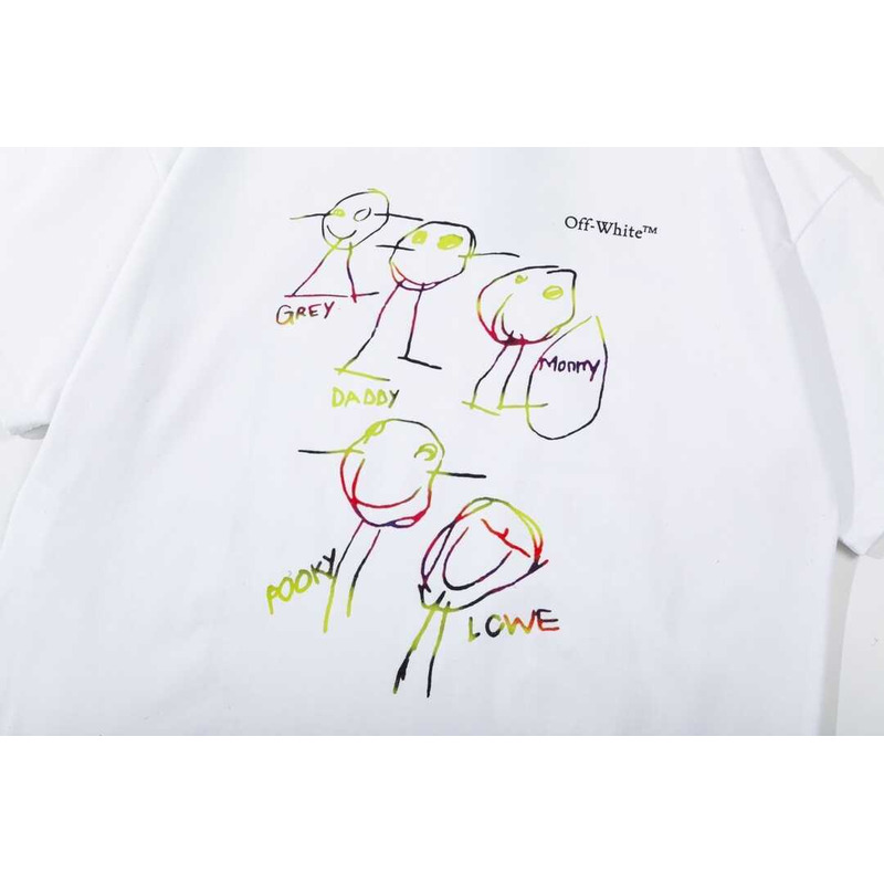 Off White 23Ss Rainbow Cartoon Print Arrow T-shirt White