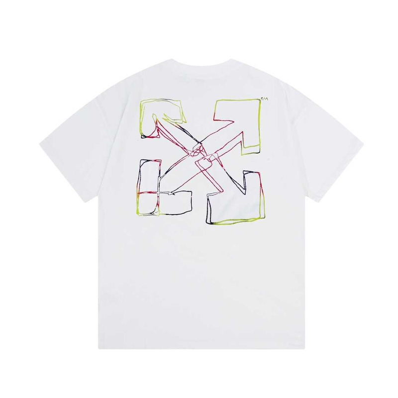 Off White 23Ss Rainbow Cartoon Print Arrow T-shirt White