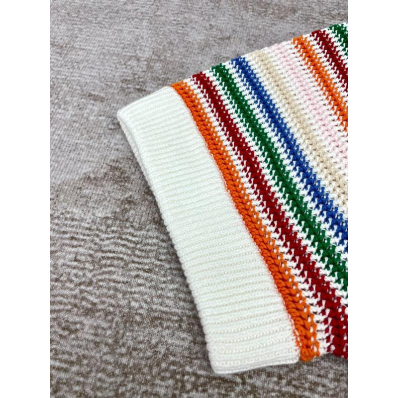 Casablanca Braid Striped Crochet-Knit Shirt  - Farfetch