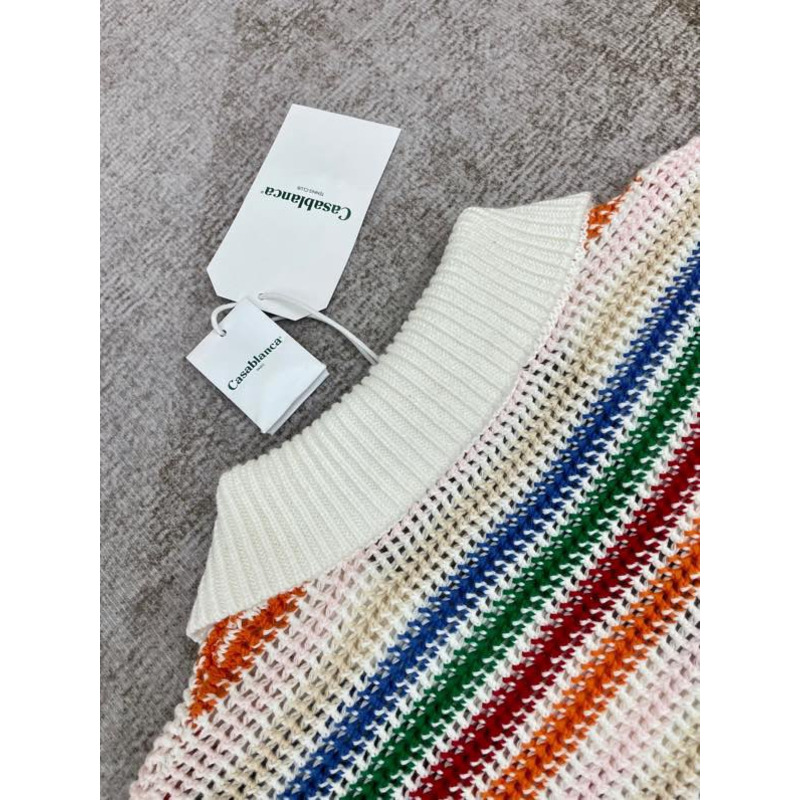 Casablanca Braid Striped Crochet-Knit Shirt  - Farfetch