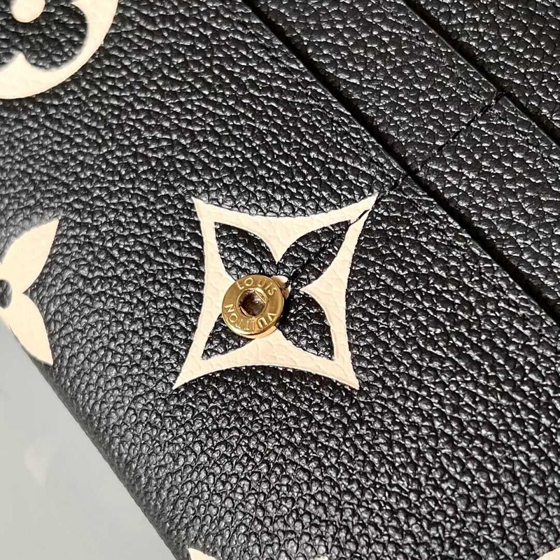 l**is V*t*n felicie pochette in black and beige monogram empreinte leather and ghw