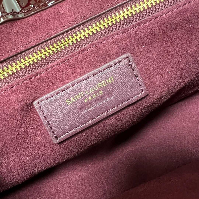 Saint Laurent Mongram Saddle Bag  Burgundy