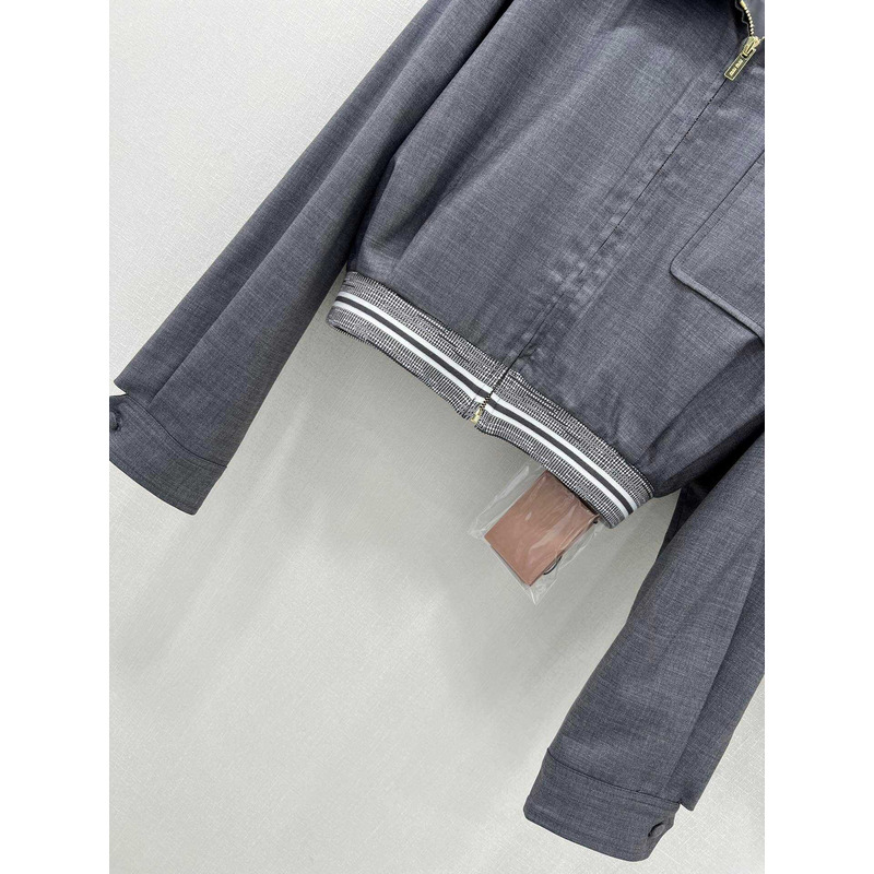 Miu Miu Cropped Jacket And Skrit Grey