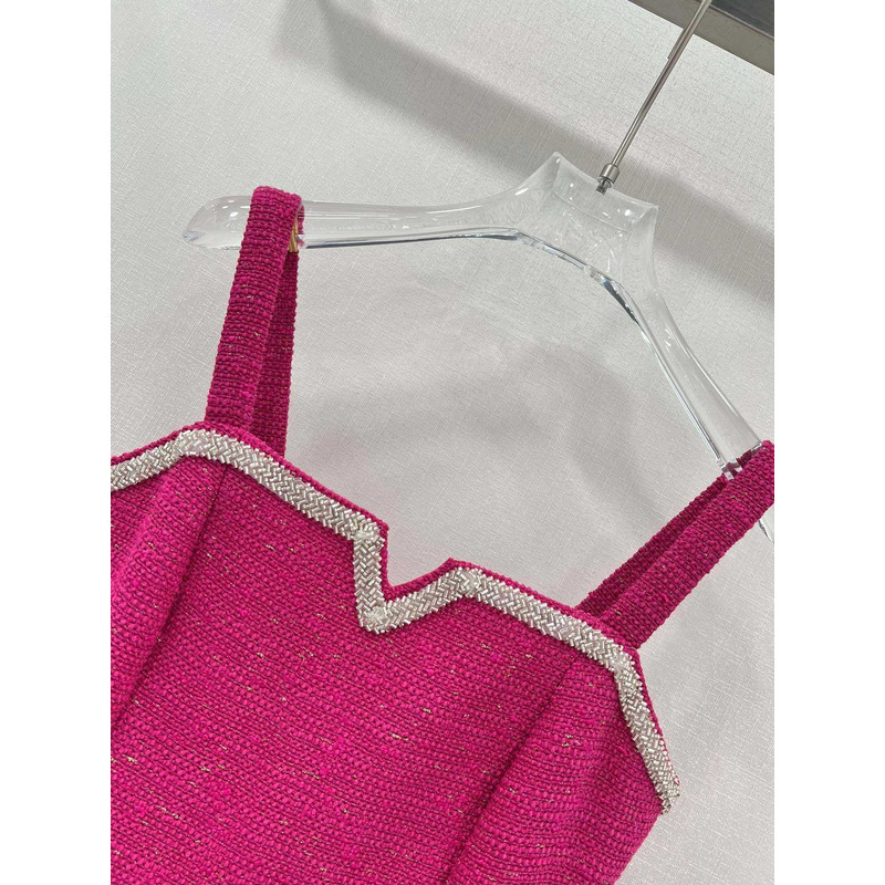 Ch*el tweed dress hot pink