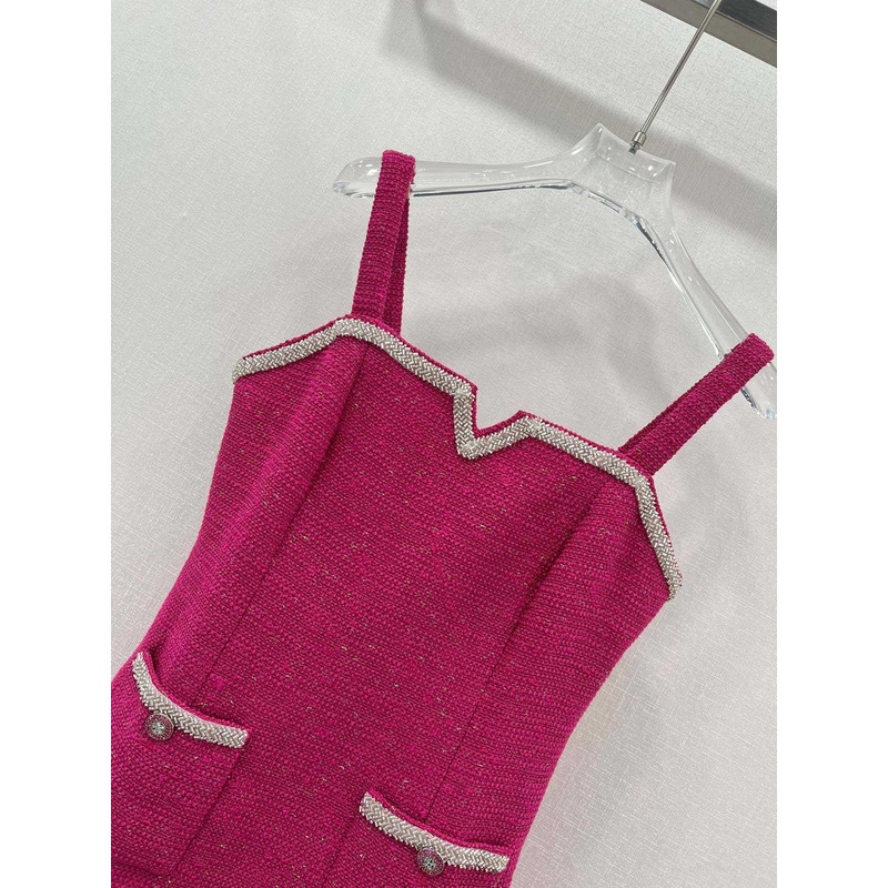 Ch*el tweed dress hot pink