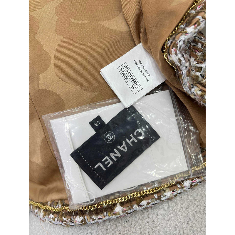 Ch*el tweed vest jacket multi color