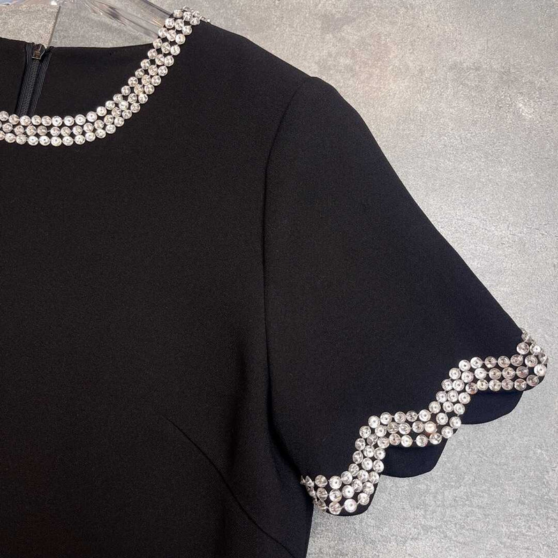 Valentino Crepe Couture Short Dress Black