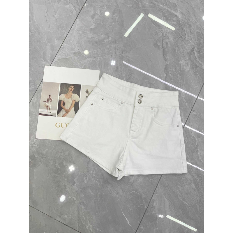Ch*el denim shorts white
