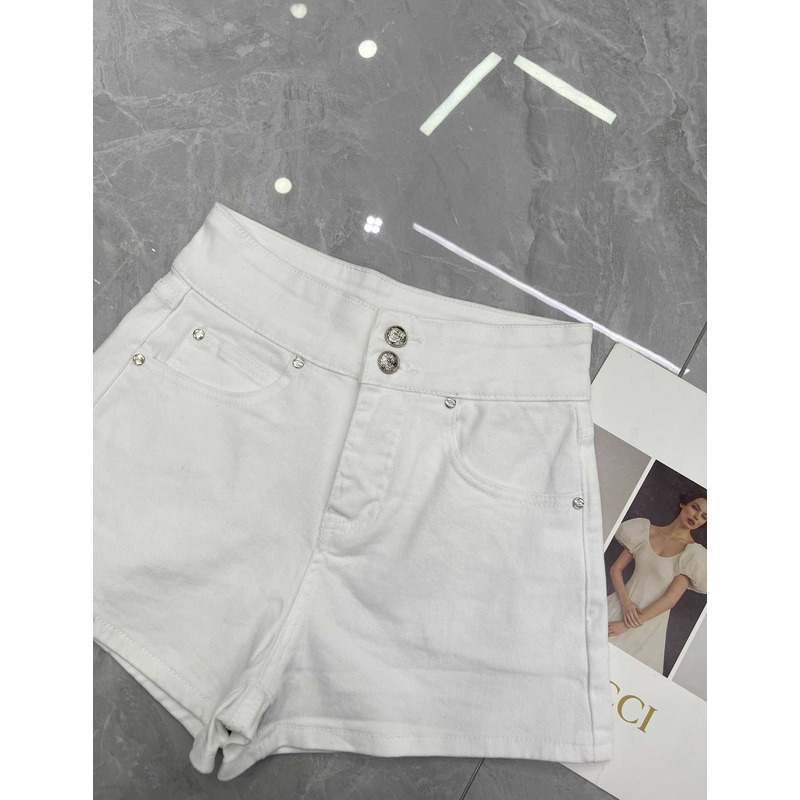 Ch*el denim shorts white