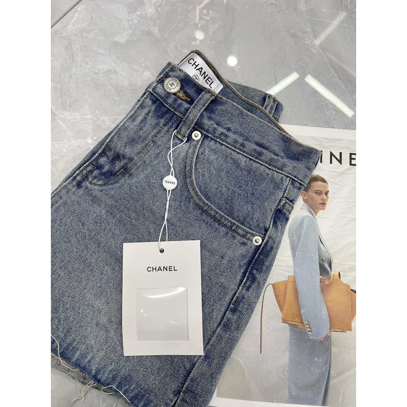 Ch*el denim short blue
