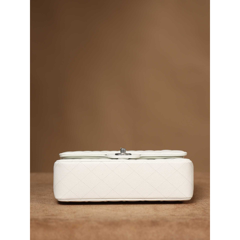 ch*el cc Di*m*nd-quilted shoulder bag white