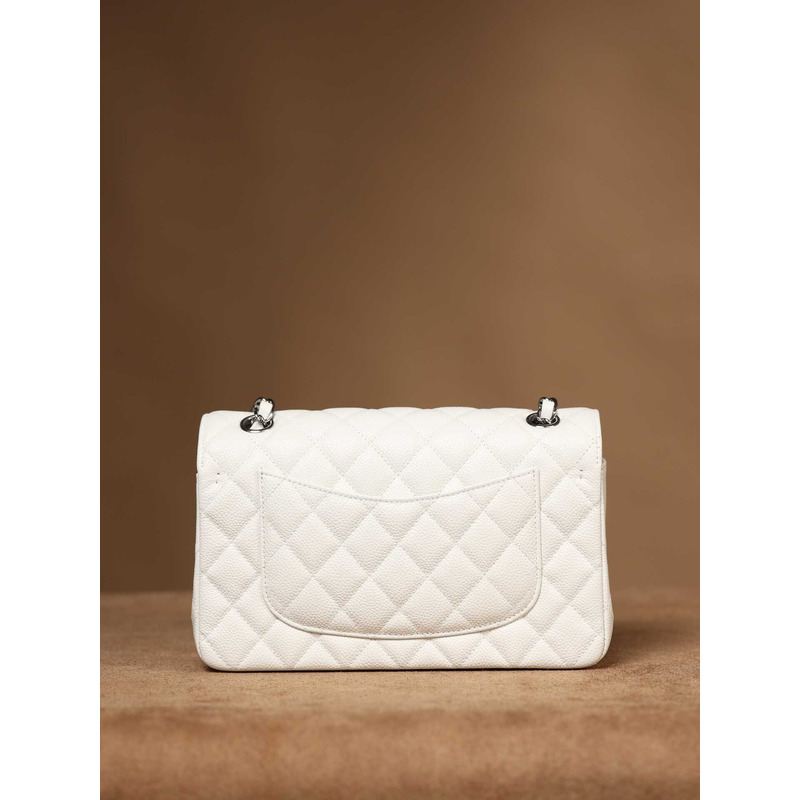 ch*el cc Di*m*nd-quilted shoulder bag white