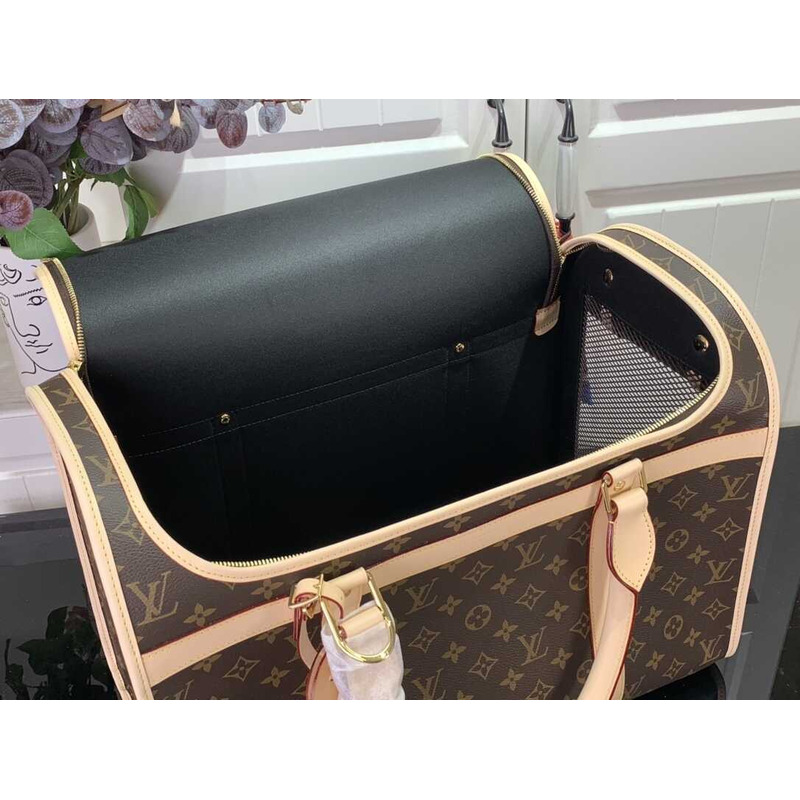 l**is V*t*n dog carrier monagram