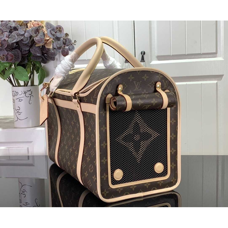 l**is V*t*n dog carrier monagram