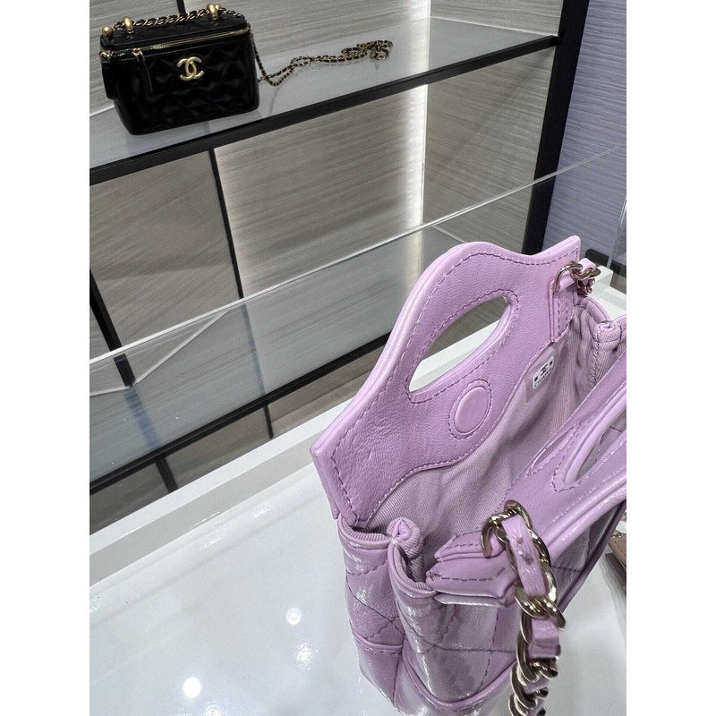 Ch*el nano 31 shopping bag glossy lambskin purple