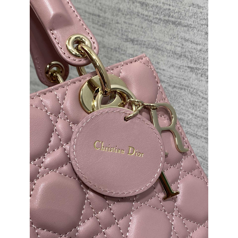 D*or small lady D*or my abcD*or handbag  vintage pink sheepskin vine