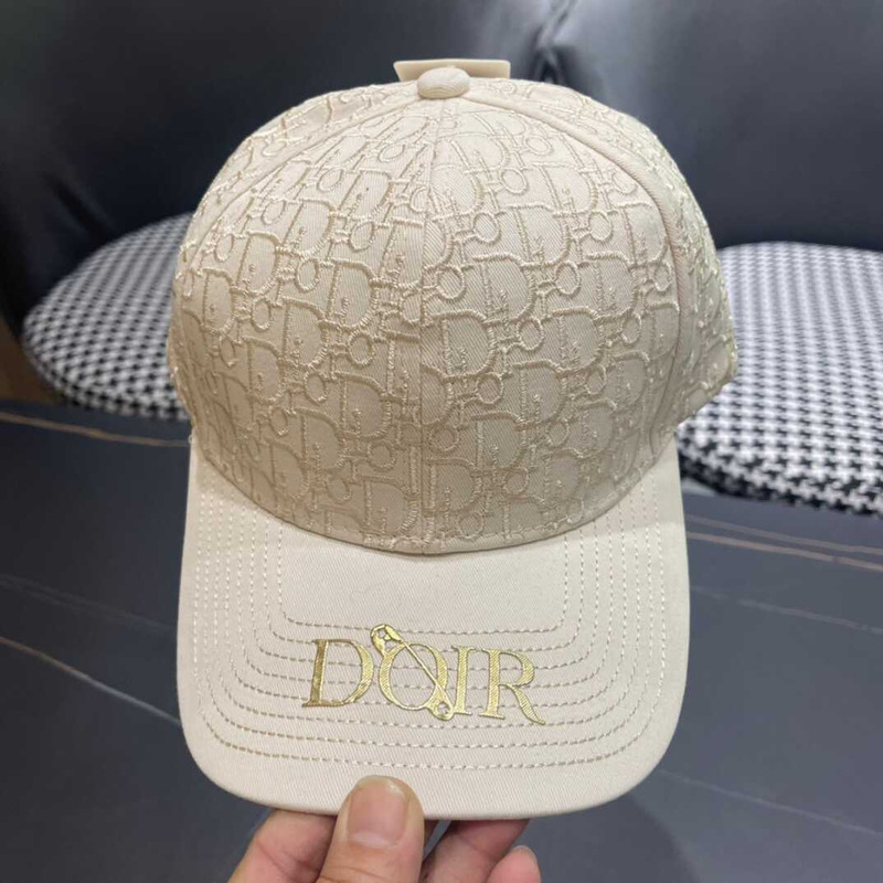 D*or oblique print cap in begie