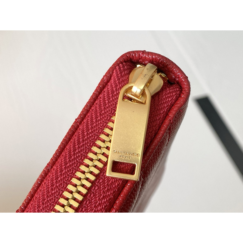 Saint Laurent Monogram Long Zipper Clip With Embossed