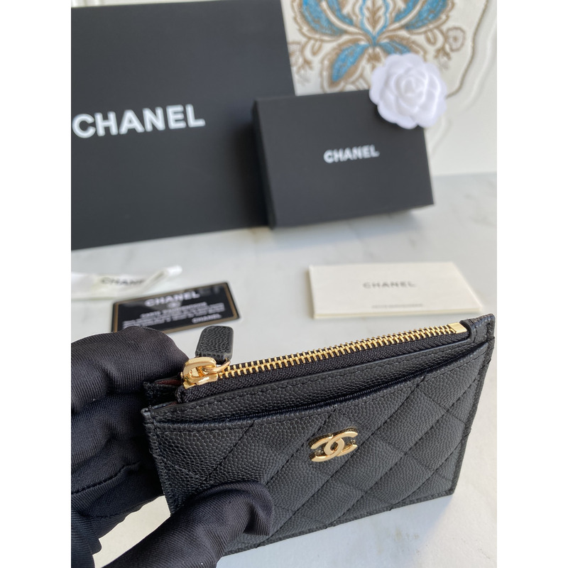 ch*el card holder quilted Di*m*nd lambskin black