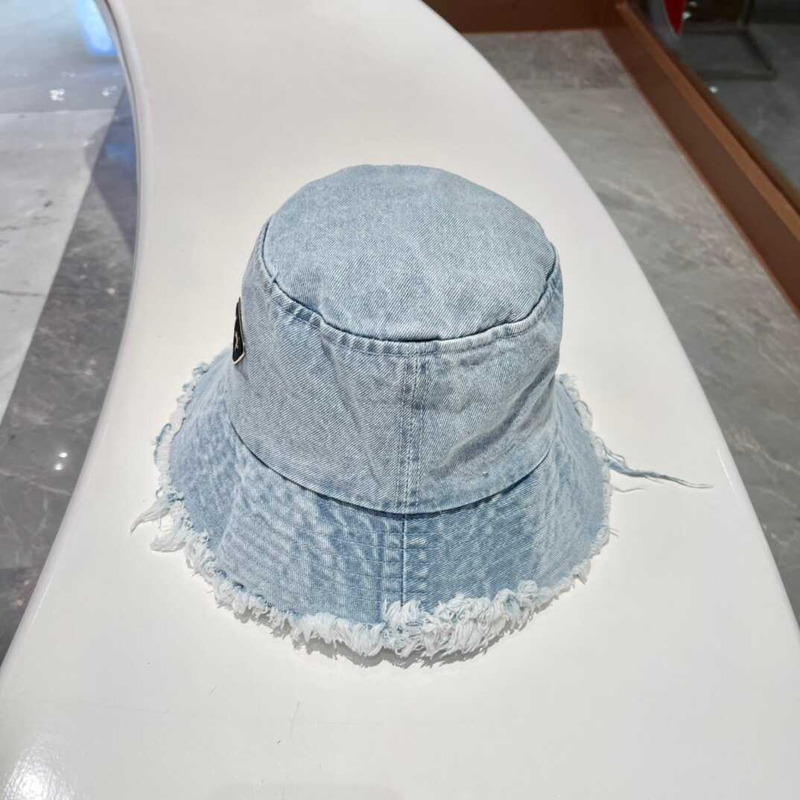 Pra*a denim bucket bag light blue