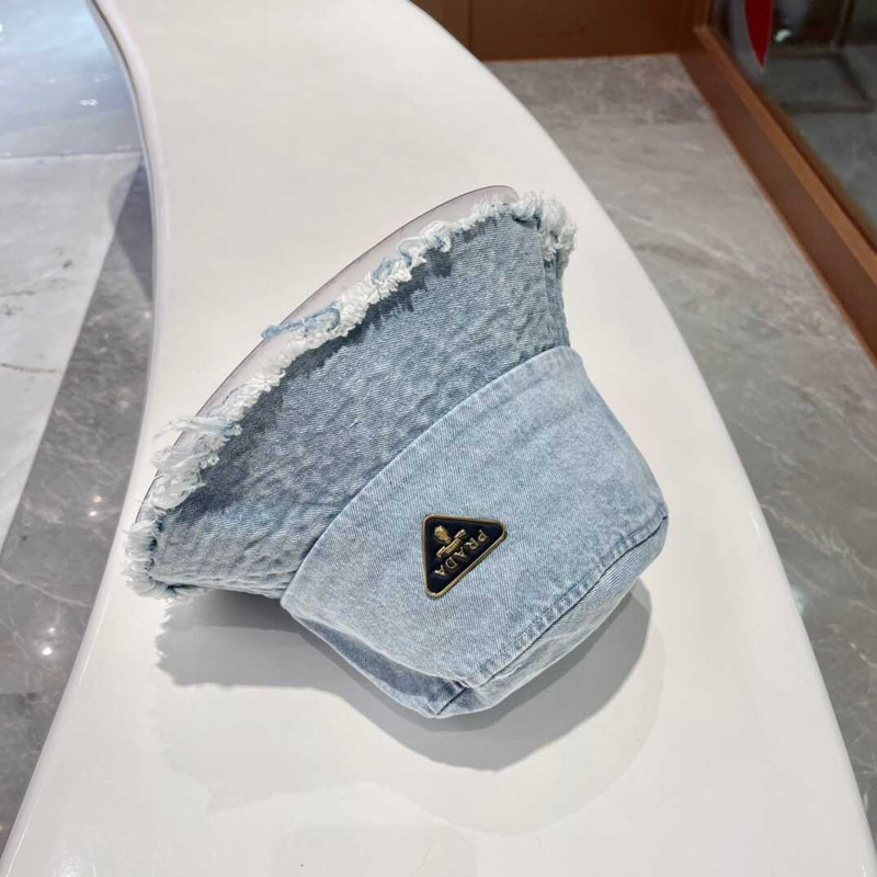 Pra*a denim bucket bag light blue