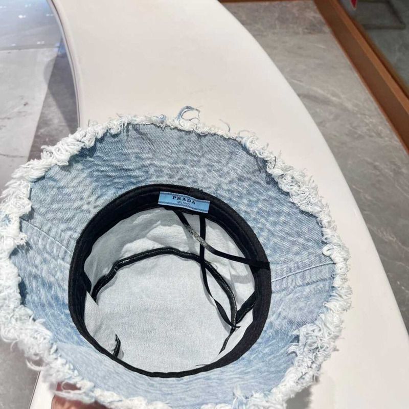 Pra*a denim bucket bag light blue