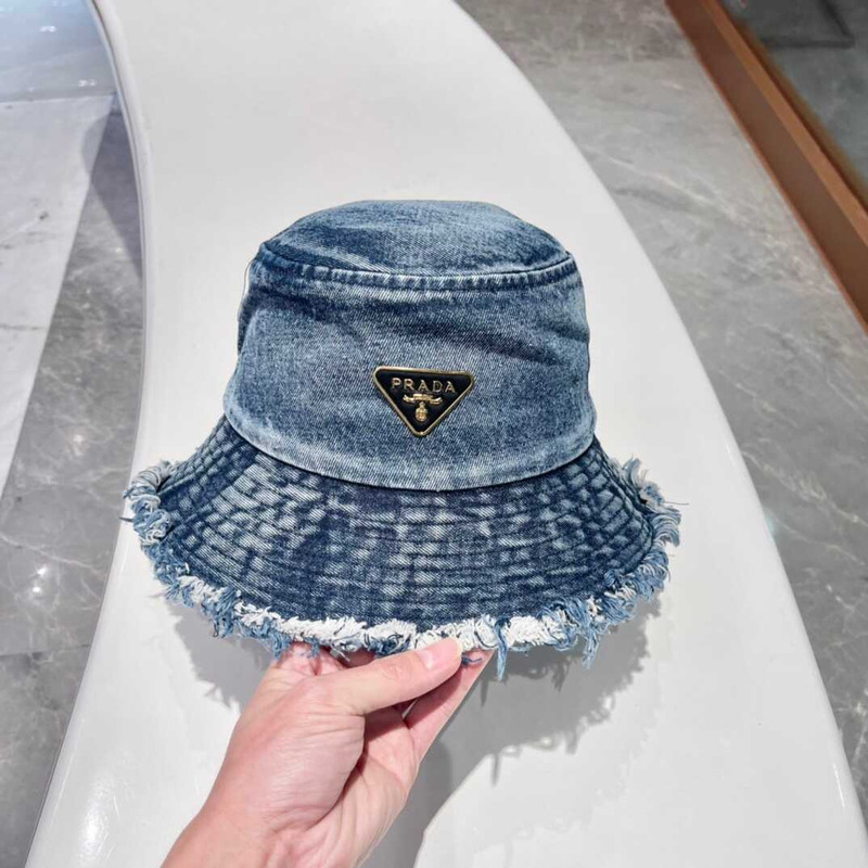 Pra*a denim bucket bag dark blue