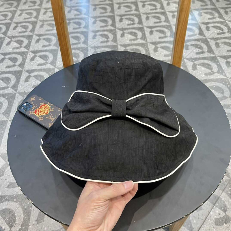 Pra*a bucket hat with bowknot black