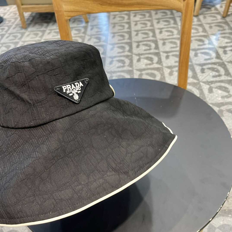 Pra*a bucket hat with bowknot black