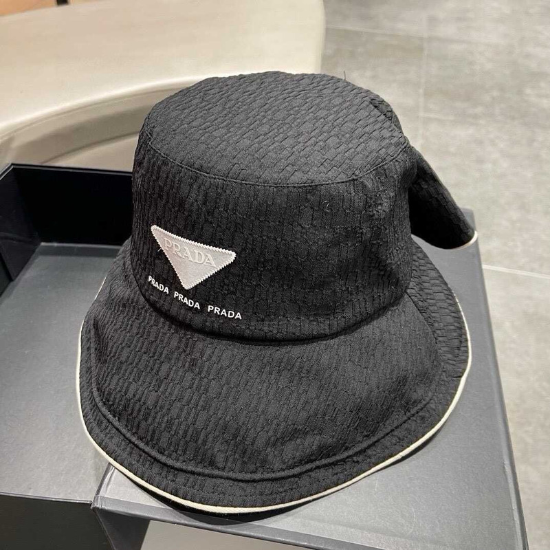 Pra*a bucket hat with bowknot black