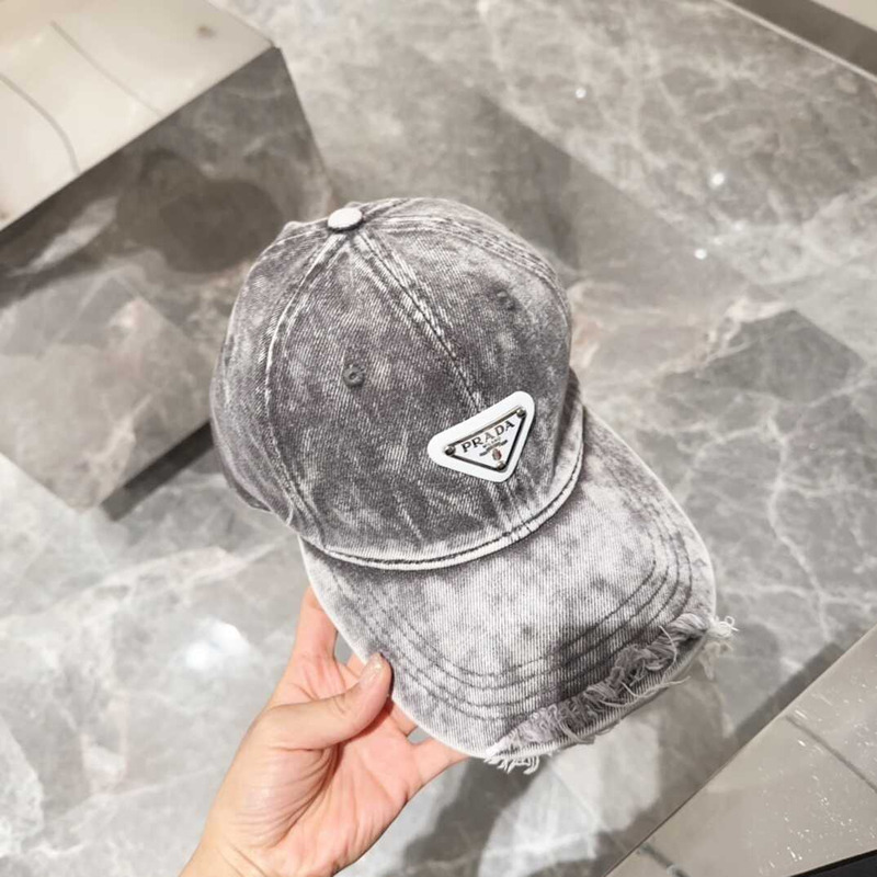 Pra*a denim baseball cap grey