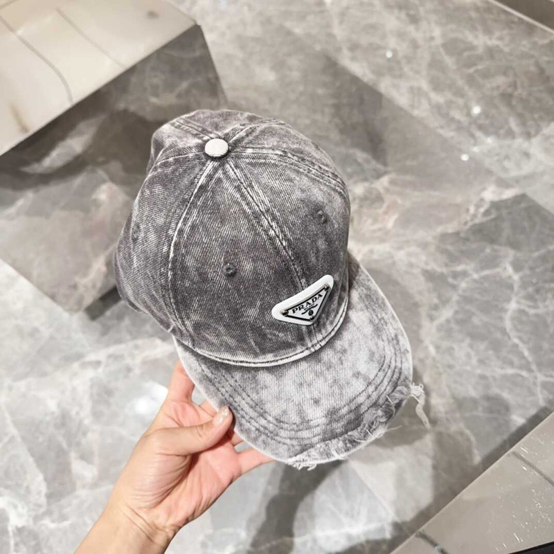 Pra*a denim baseball cap grey