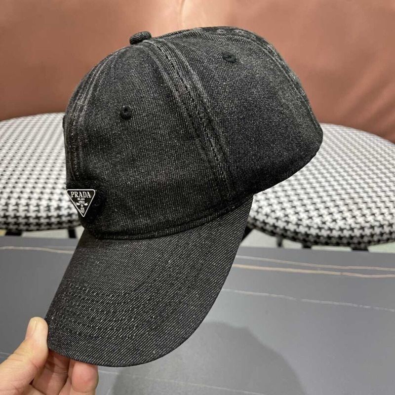 Pra*a denim baseball cap black