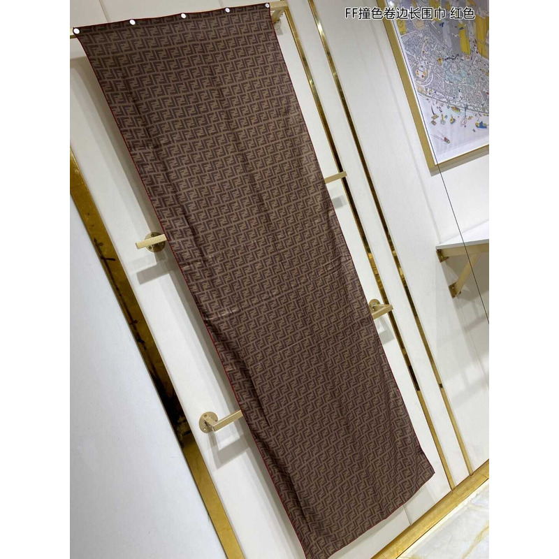 F**di monogram long scarf in brown