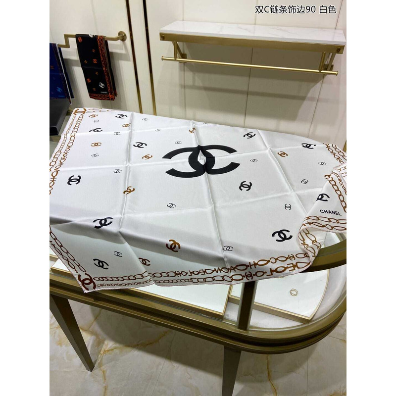 Ch*el square scarf in white