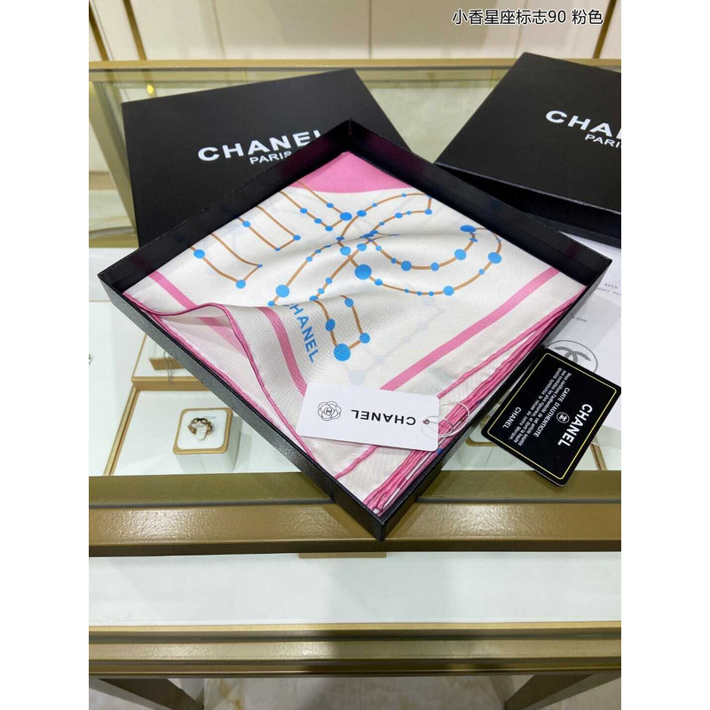 Ch*el square scarf in white