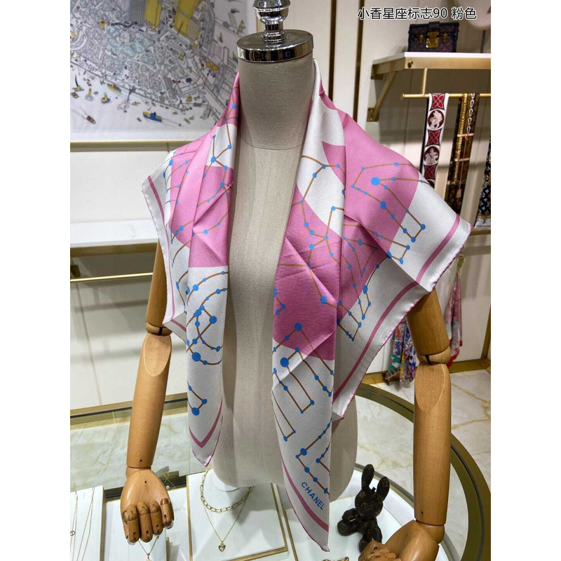 Ch*el square scarf in white