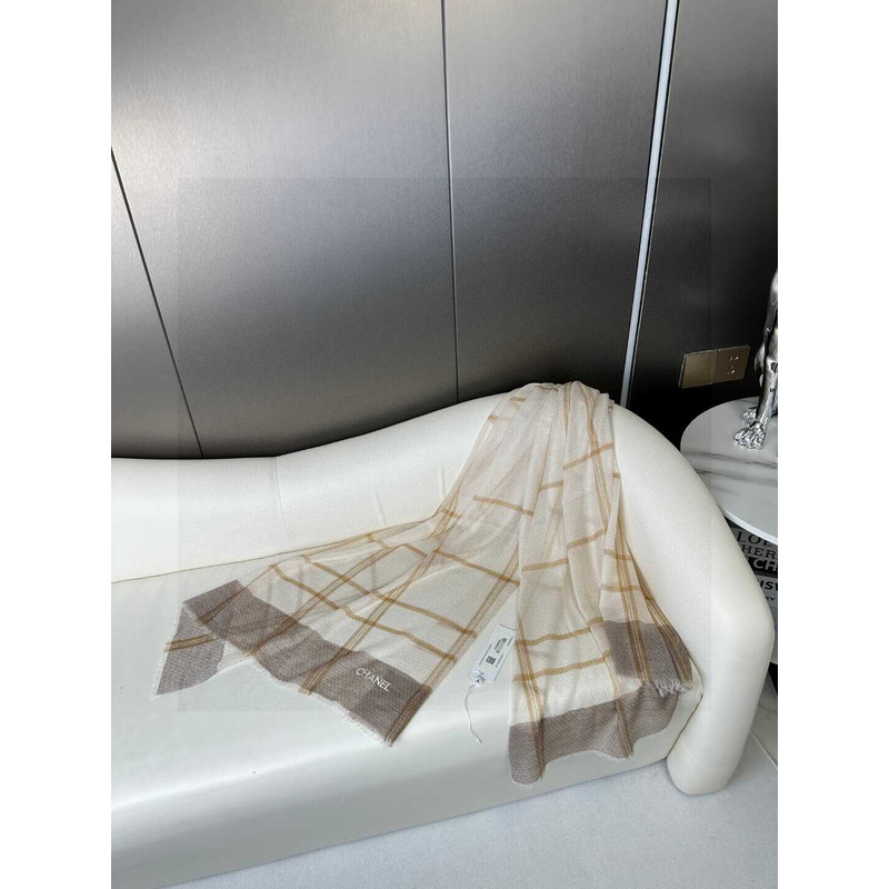 Ch*el cashmere scarf beige