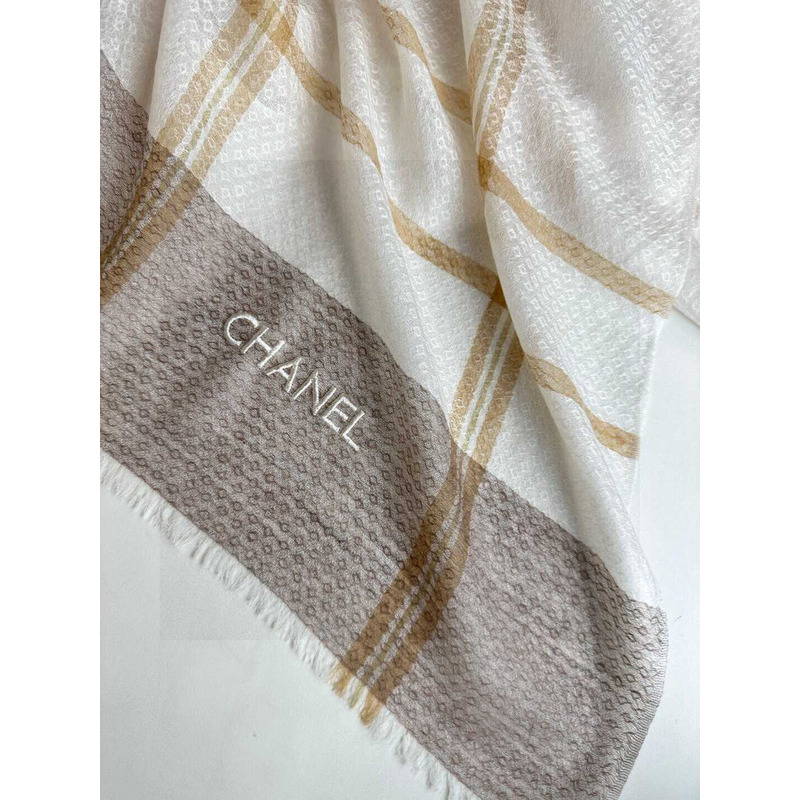 Ch*el cashmere scarf beige