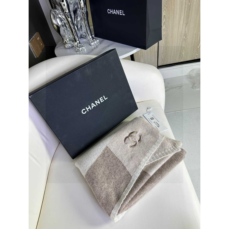 Ch*el cashmere scarf beige