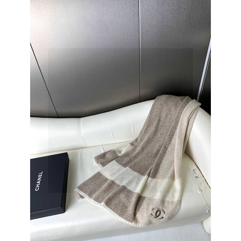 Ch*el cashmere scarf beige