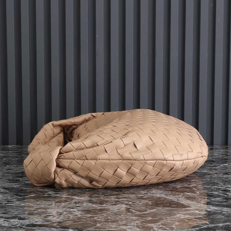 Bo*te*ga ve*ne*ta small jodie intrecciato leather shoulder bag almond